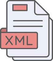 Xml Line Filled Light Icon vector