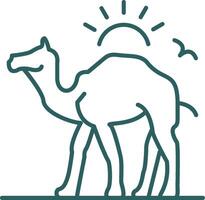 Camel Line Gradient Icon vector