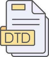 Dtd Line Filled Light Icon vector