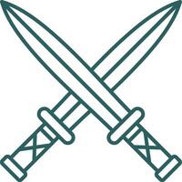 Two Swords Line Gradient Icon vector