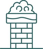 Chimney Top Line Gradient Icon vector