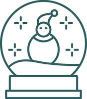 icono de gradiente de línea de globo de nieve vector