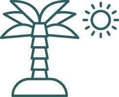 Palm Tree Line Gradient Icon vector