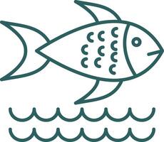 Fish Line Gradient Icon vector