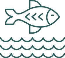 Fish Line Gradient Icon vector