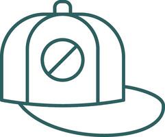 icono de gradiente de línea de gorra de béisbol vector