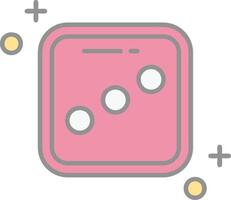 Dice three Line Filled Light Icon vector