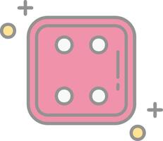 Dice four Line Filled Light Icon vector