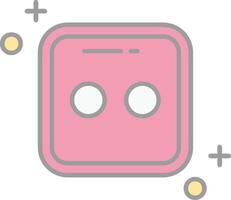 Dice two Line Filled Light Icon vector