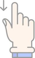 Swipe Down Line Filled Light Icon vector