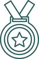 icono de gradiente de línea de medalla vector