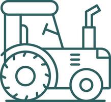 icono de gradiente de línea de tractor vector