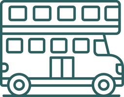 Double Bus Line Gradient Icon vector