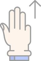 Three Fingers Up Line Filled Light Icon vector