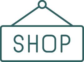 Shop Sign Line Gradient Icon vector