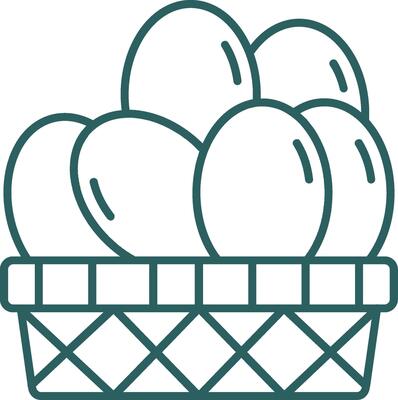 Eggs Basket Line Gradient Icon