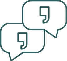 Quotation Line Gradient Icon vector