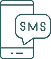 Sms Line Gradient Icon vector