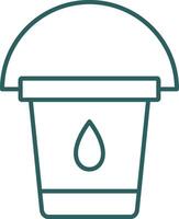 Water Bucket Line Gradient Icon vector
