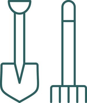 Pitchfork Line Gradient Icon vector