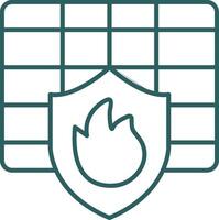 Firewall Line Gradient Icon vector