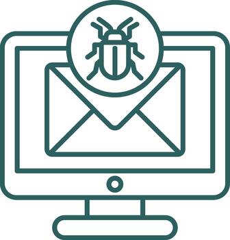 icono de gradiente de línea de depuración vector