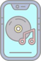 Music player Line Filled Light Icon vector