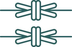 Barbed Wire Line Gradient Icon vector