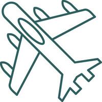 Jet Plane Line Gradient Icon vector