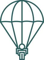 Parachuting Line Gradient Icon vector