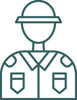 Soldier Line Gradient Icon vector