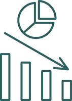 Pie Chart Line Gradient Icon vector