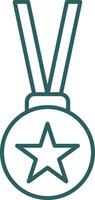 Medal Line Gradient Icon vector