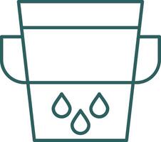 Water Bucket Line Gradient Icon vector