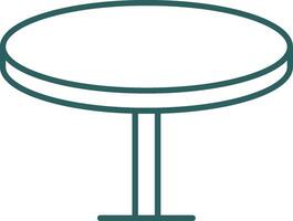 Round Table Line Gradient Icon vector
