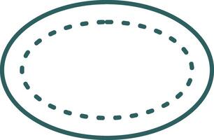 oval línea degradado icono vector