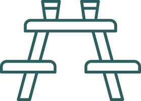 Picnic Table Line Gradient Icon vector