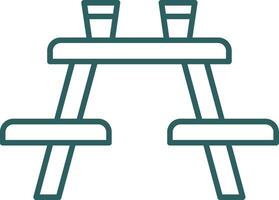 Picnic Table Line Gradient Icon vector