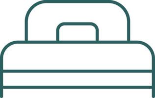 Single Bed Line Gradient Icon vector