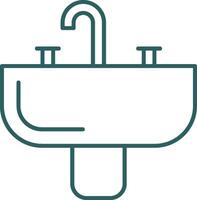 Sink Line Gradient Icon vector