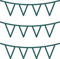 Bunting Line Gradient Icon vector