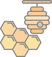 Honeycomb Line Filled Light Icon vector