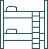 Bunk Bed Line Gradient Icon vector