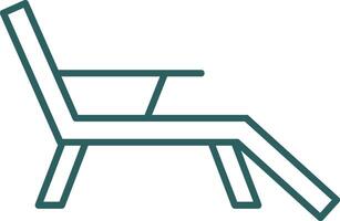 Deck Chair Line Gradient Icon vector