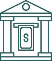 Cash Withdraw Line Gradient Icon vector