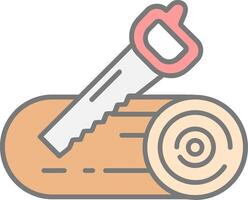 Sawing Line Filled Light Icon vector