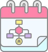 Calender Line Filled Light Icon vector