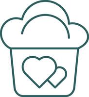 Muffin Line Gradient Icon vector