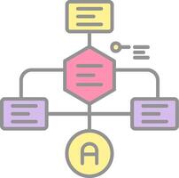 Flowchart Line Filled Light Icon vector