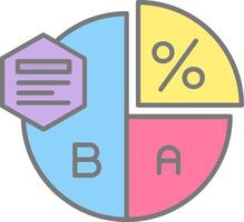 Pie chart Line Filled Light Icon vector